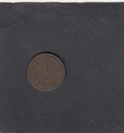 Beschrijving: 1 Cent WILHELMINA closed